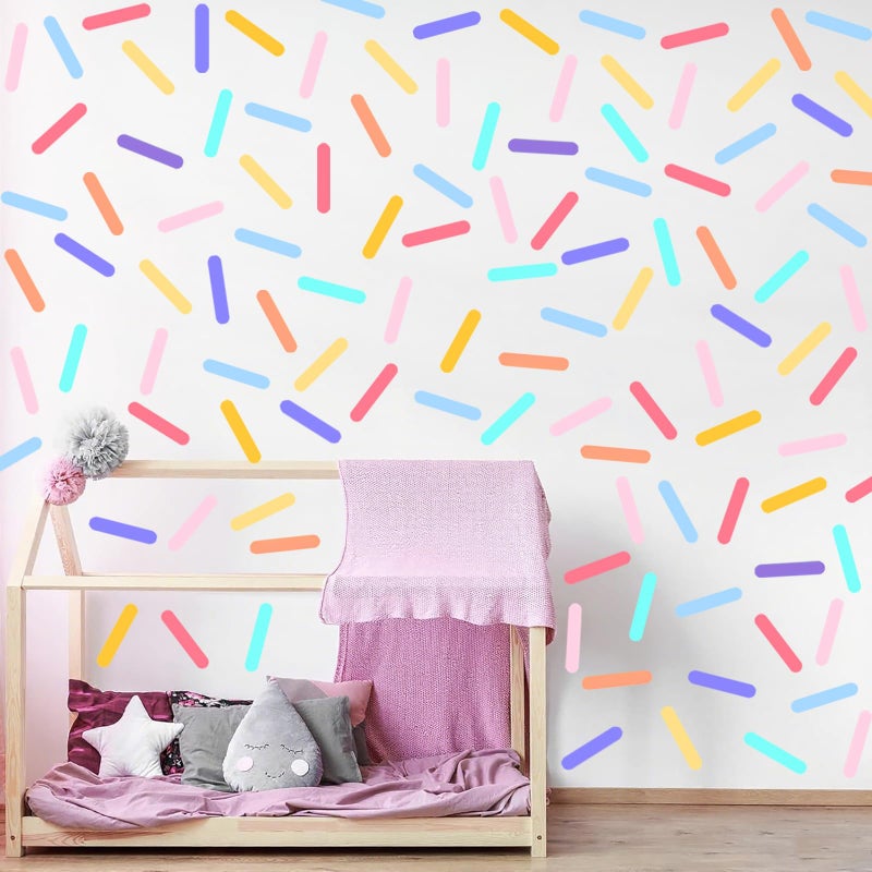 AOWDIAO 300 Pcs Confetti Wall Decals - Peel and Stick Sprinkle Vinyl Stickers for Kids Bedroom, Nursery & Party Decor - Image 1
