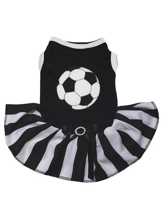 فستان جرو كرة القدم من Petitebella (أسود/مخطط، متوسط)