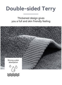LEOKOR 3PCS Cotton Bath Towel Set Fast Absorbent Skin-friendly and Soft Bath Towel*1PCS and 2PCS Towels Grey  - Image 4