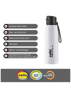 Cello Puro Steel-X Cooper Water Bottle, 600ml, White, Ideal for Gym, Office, Travel  - Image 5