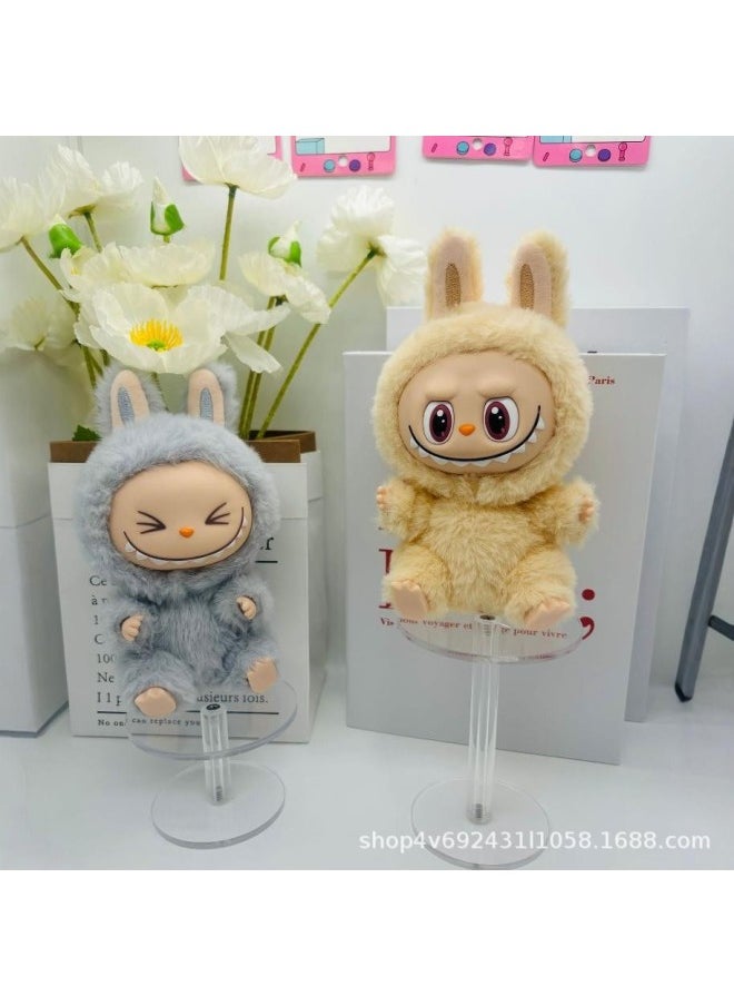 Rab Cloth Second Generation Doll Sitting Vinyl Party Plush Macaron Cute Doll Hand Key Chain Batch-Color:Beautiful - Light Blue-Height:15  - Image 1