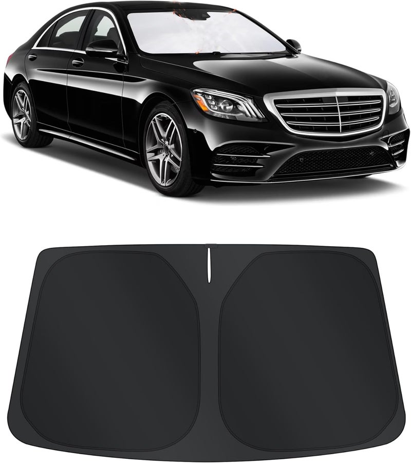 TINGLU Sun Shade for Mercedes Benz GLC 2016-2022 Accessories Windshield Sun Shade Window Shade UV Rays Protection Sun Visor Cover with Steering Wheel Sunshade Storage Bag - Image 1
