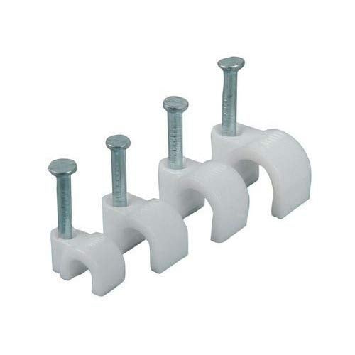 CONTACT Hardware Circle Cable Clips with Metal Nails - Pack of 200 pcs (White, 20MM) - Image 4