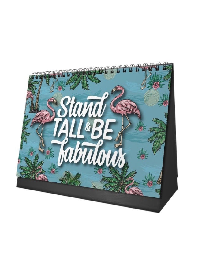 We Print, Your Gift Flamingo Desk Calendar 2026 – Tropical Pink Theme with 12 Monthly Pages – 21×15 cm Table Calendar with Strong Cardboard Base – Elegant Decorative Office Gift - Image 3