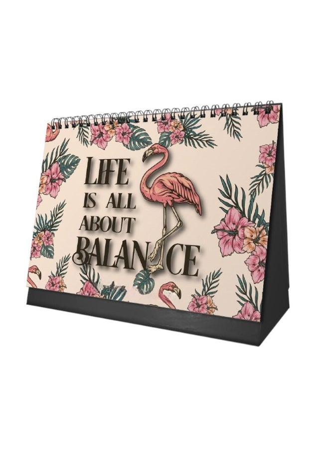 We Print, Your Gift Flamingo Desk Calendar 2026 – Tropical Pink Theme with 12 Monthly Pages – 21×15 cm Table Calendar with Strong Cardboard Base – Elegant Decorative Office Gift - Image 5