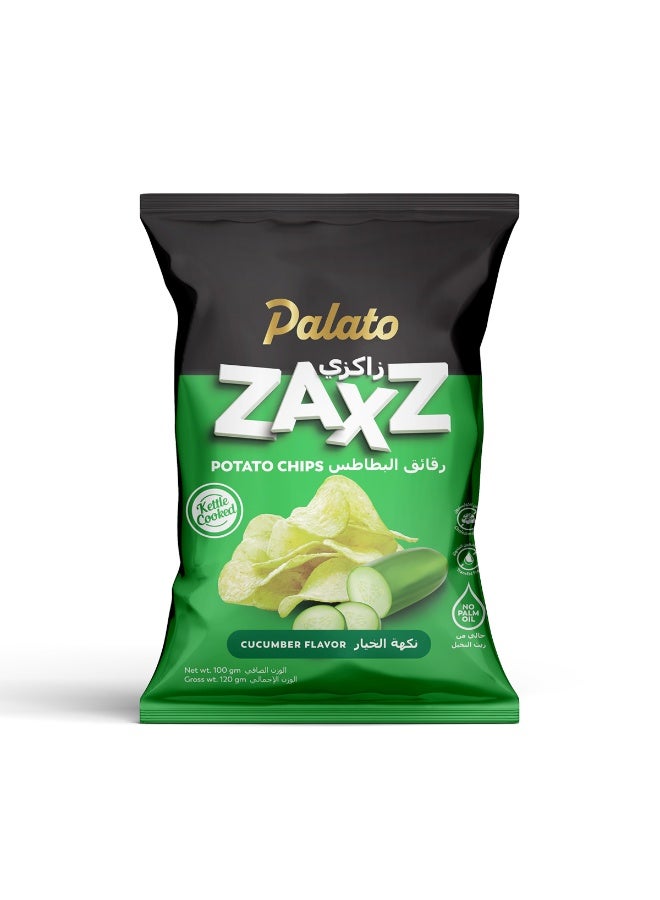 Palato Kettle Cooked Non Palm Oil Potato Chips 100gm- Cucumber Flavor - Image 1