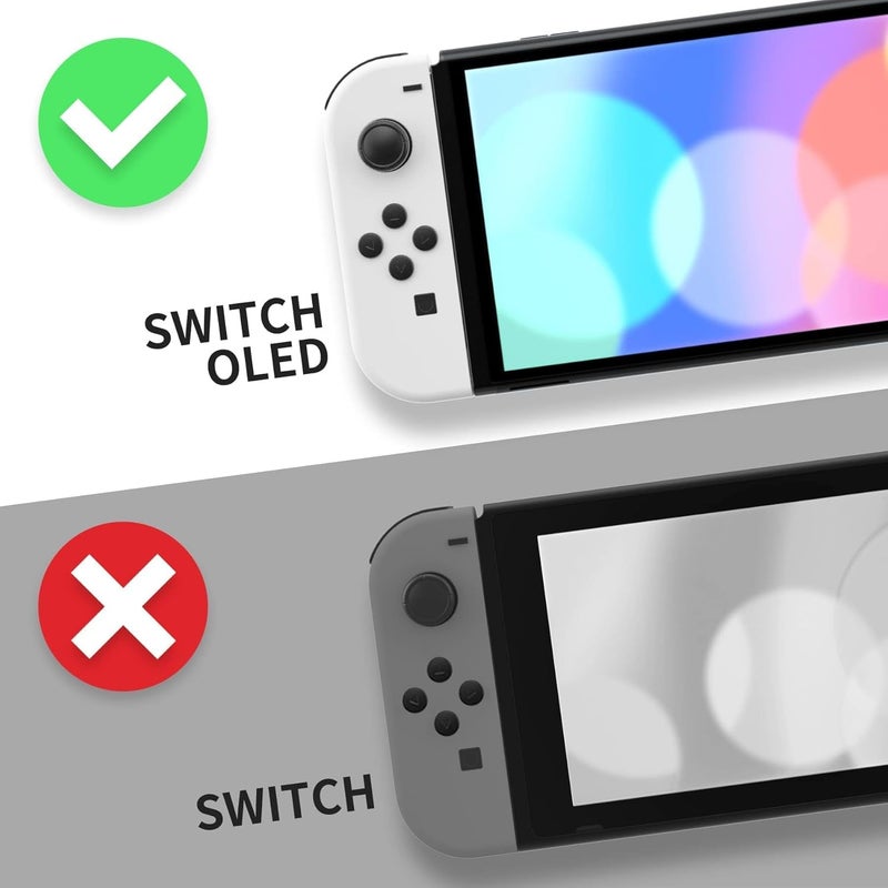 eXtremeRate مجموعة DIY الكاملة للغلاف والأزرار لجهاز Switch OLED وجوي-كون، لوحة وجه/غطاء خلفي/أزرار/حامل استبدال لجهاز Switch OLED باللون الأرجواني الزاهي اللامع الشفاف - Image 2
