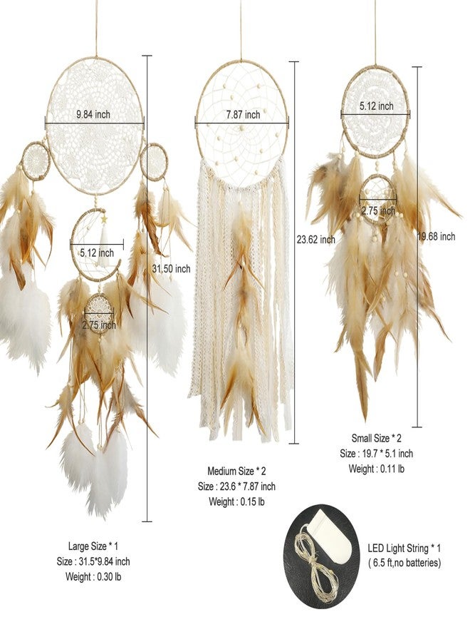 Artilady Dream Catcher Boho Macrame Wall Art - 31" Large Feather Dreamcatchers for Bedroom Moon Wall Decor by Native American for Women, Teen Girls - Image 4