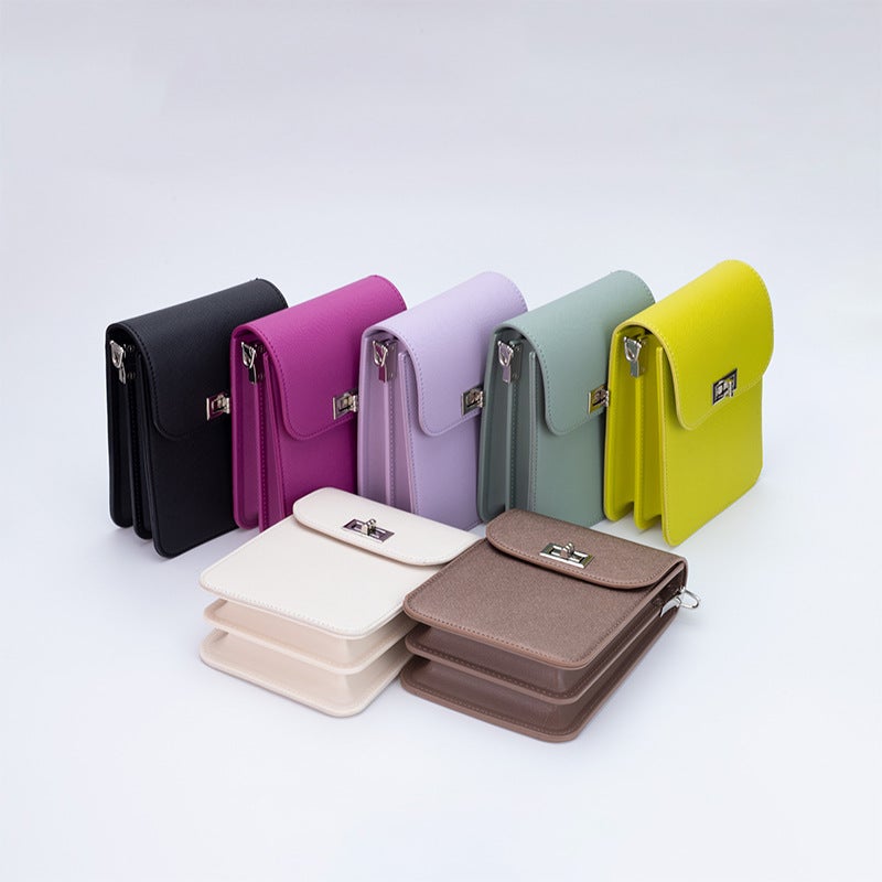 PU Multi-Color Crossbody Bag – Lightweight Vertical Square Shoulder Bag for Women - Image 4