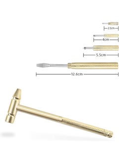 MASTANO MASTANO 5 in 1 Small Hammer Small Round Hammer Multifunctional Copper Hammer Screwdriver with Bottle Opener Musical Acessories Toolkit and Screwdriver Hand Repairing Tools  - Image 2