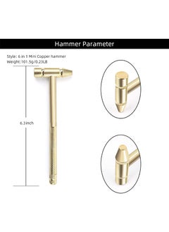 MASTANO MASTANO 5 in 1 Small Hammer Small Round Hammer Multifunctional Copper Hammer Screwdriver with Bottle Opener Musical Acessories Toolkit and Screwdriver Hand Repairing Tools  - Image 3