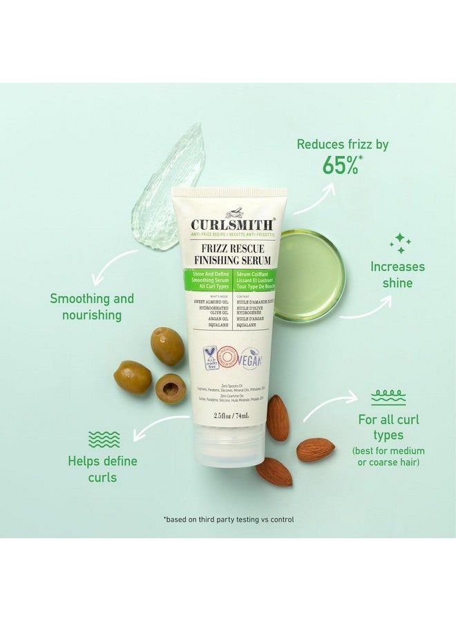 CURLSMITH Frizz Rescue Finishing Serum Oil-To-Gel Hair Serum Tame Frizz Add Shine Humidity Protection For All Curl Types Vegan 74Ml/2.5 Fl Oz - Image 2