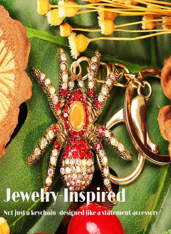 kcrygogo Vintage Red Rhinestone Spider Keychain for Women - Gothic Animal Pendant, Purse Charm, Halloween Jewelry Gift for Friends & Girls Party Favor,Christmas or New Year Gift Unique Accessory - Image 3