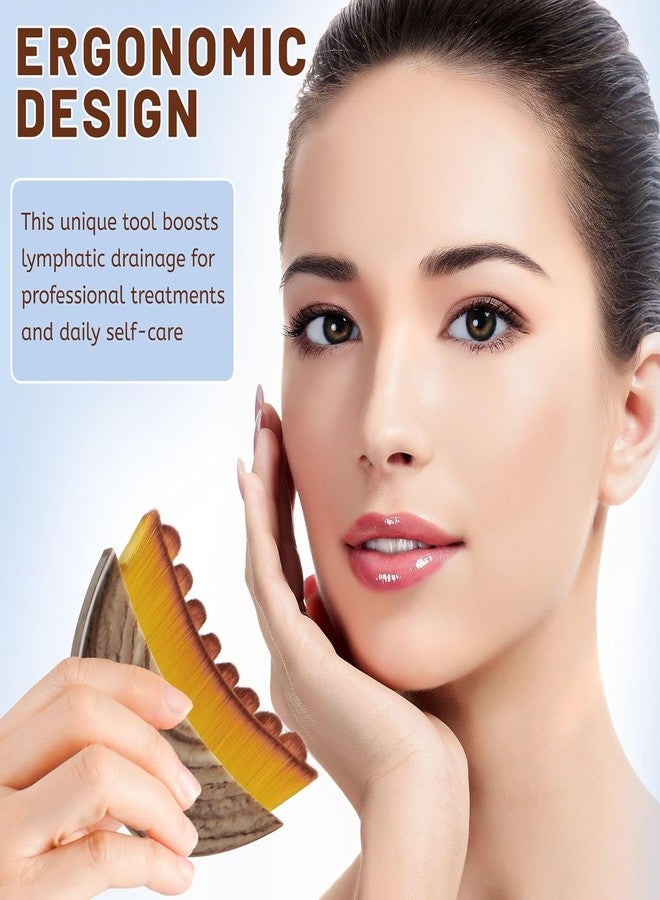 JICOOT Lymphatic Contour Face Brush for Sculpting & Drainage – Facial Dry Brush & Massager for Jawline, Chin & Neck – Reduces Puffiness, Promotes Detox & Lift – Improves Skin Glow, Soft Bristles with Travel Case - Image 3