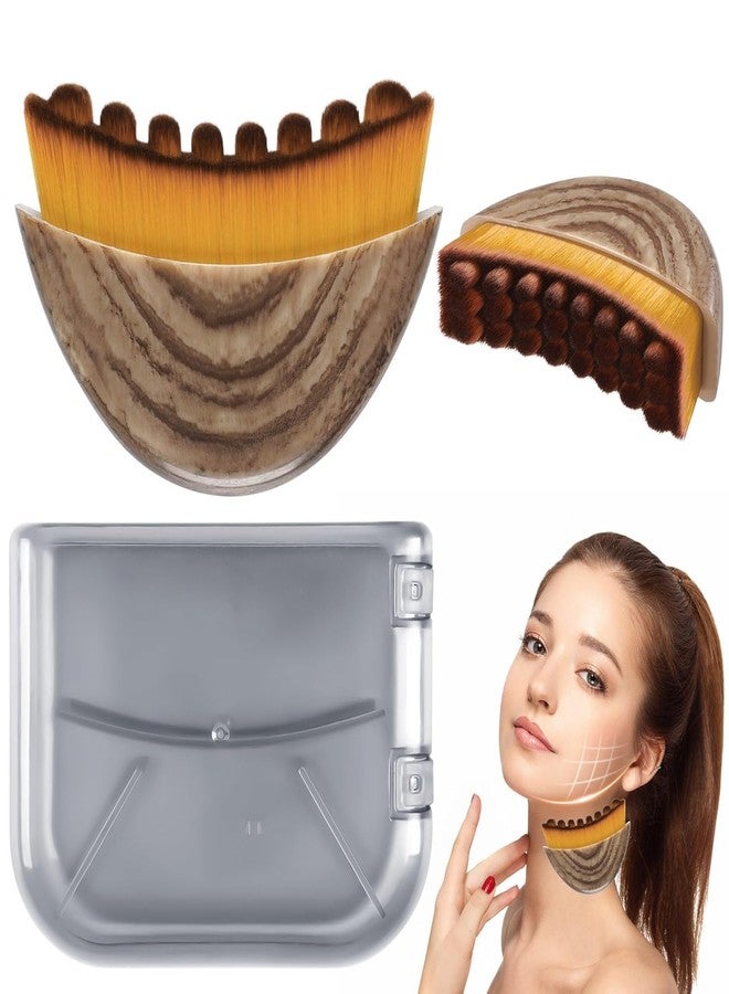 JICOOT Lymphatic Contour Face Brush for Sculpting & Drainage – Facial Dry Brush & Massager for Jawline, Chin & Neck – Reduces Puffiness, Promotes Detox & Lift – Improves Skin Glow, Soft Bristles with Travel Case - Image 1