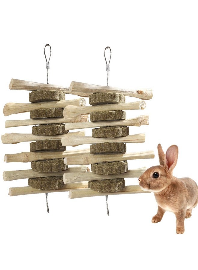 kathson Chinchilla Treats Bunny Chew Toys for Rabbits Teeth Grinding,Organic Bamboo Sticks Natural Toys for Hamsters 2 Pack - Image 1