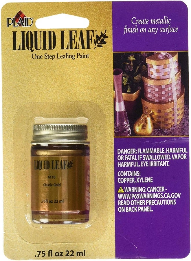 Plaid, Classic Gold 6110 :Craft Liquid One Step Leafing Paint, 0.75-Ounce, 1 Pack - Image 1
