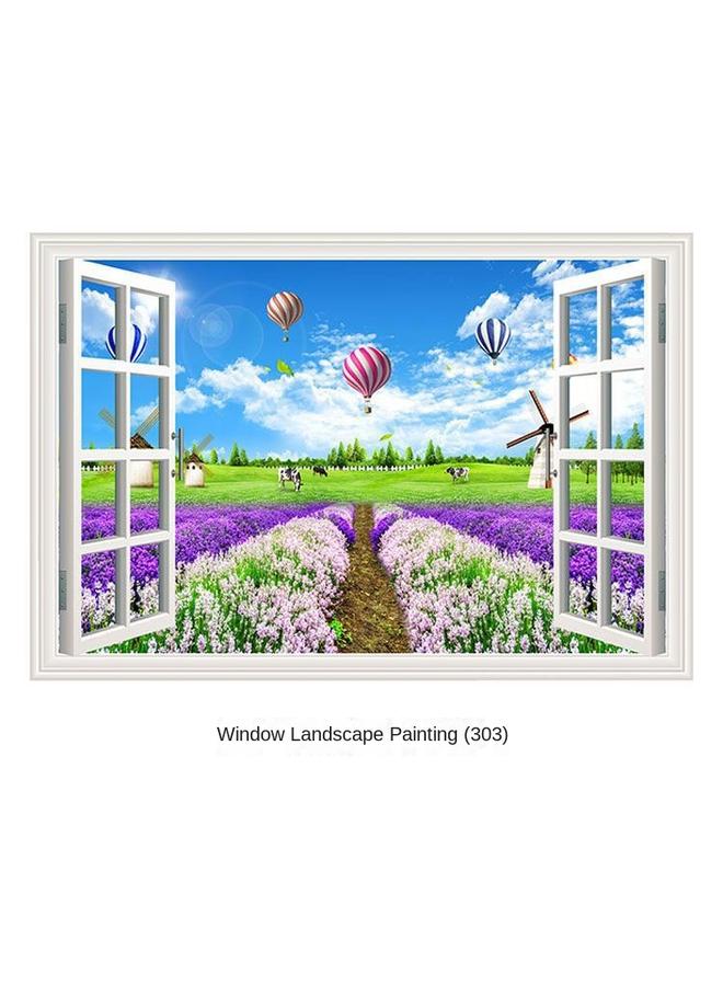 Bluejw Ci Yan Stickers Three-dimensional Fake Window Wall Stickers Decorative Painting Bedroom Living Room Dining Room Background Wall Self-adhesive Landscape Mural - Image 1