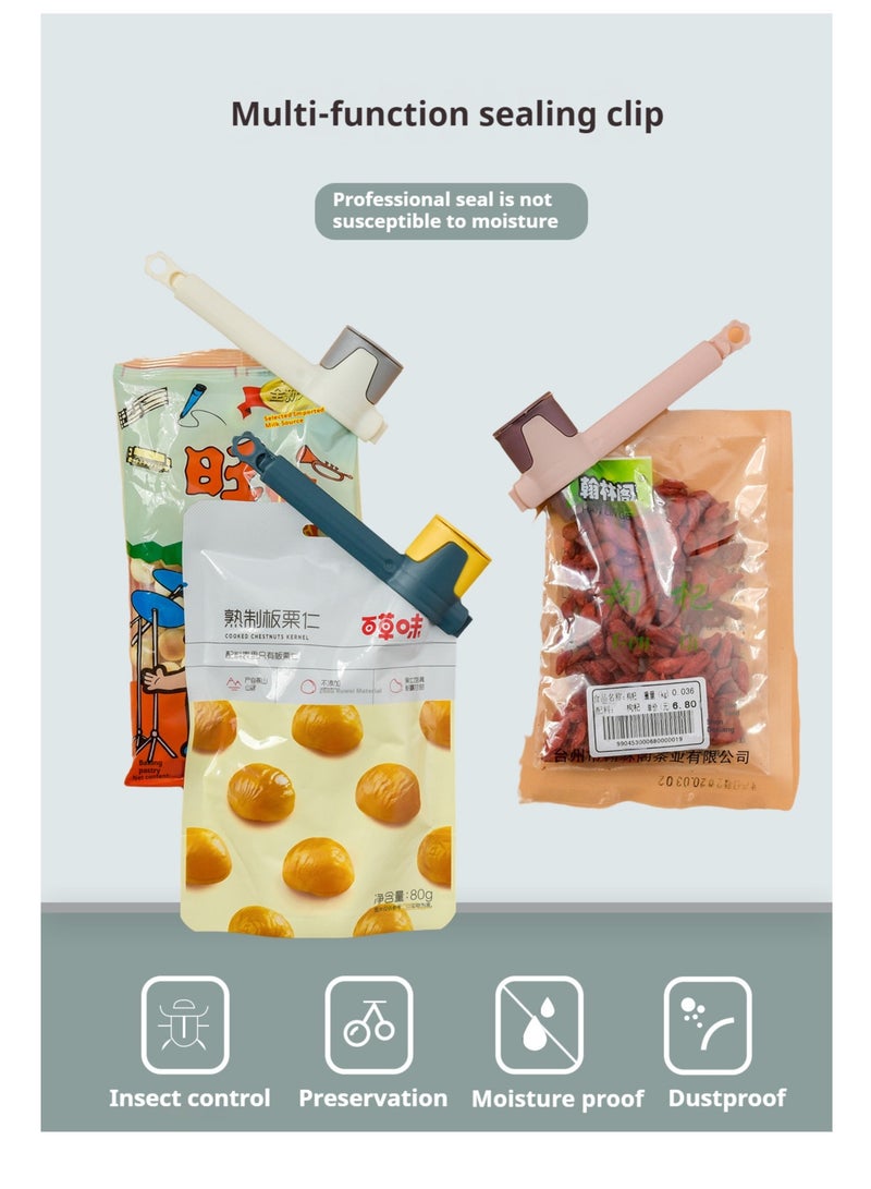 Food seal clamp set with pouring spout, Durable Plastic Clips for Food Storage, Bag Clips with Pour Spout, Seal and Pour Bag Clip for Food (Round) - Image 3