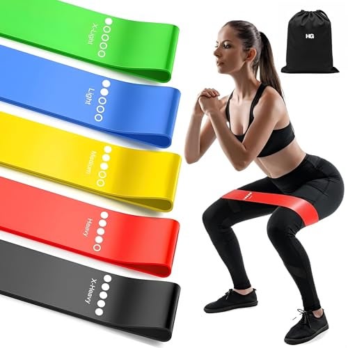 HOMEGALLEY Resistance Bands for Exercise Mini Loop Band for Gym Toning Exercise Resistance Bands Set Elastic Band Stretch Band for Workout Natural Latex Theraband Elastic, Multicolor - Image 1