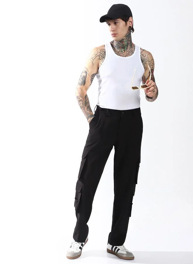 هوبرهولمي بنطلون رجالي كارجو كوري بقصة مستقيمة مريحة وثقيلة