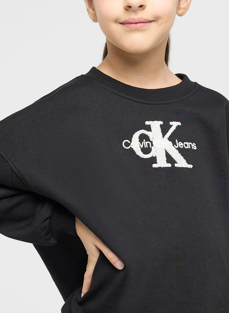 Calvin Klein Jeans TEDDY MONOLOGO FLEECE CN