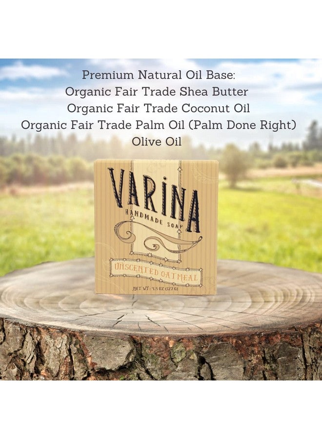 Varina Organic Unscented Oatmeal Bar Soap - Gentle Cleansing for Sensitive Skin, Unscented - 3 Pack - Image 2
