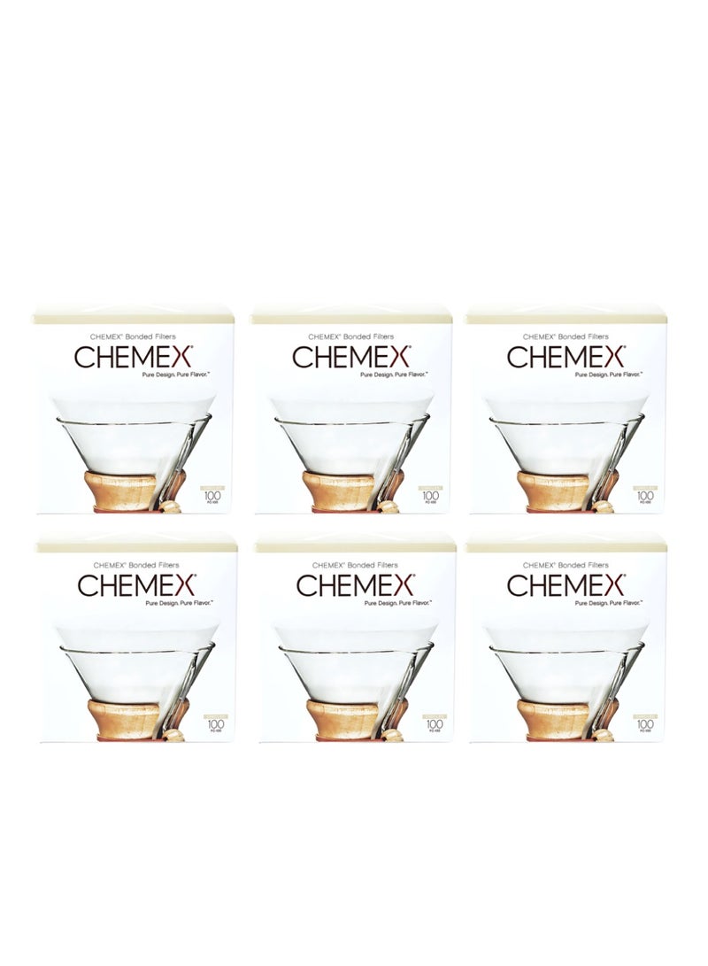 Chemex Bonded Coffee Filter - Pre Folded Circles- Compatible with CM-1, CM-1C, CM-1GH Coffee Makers, 100 filters per pack  ,6 pack (600pcs) - Image 1