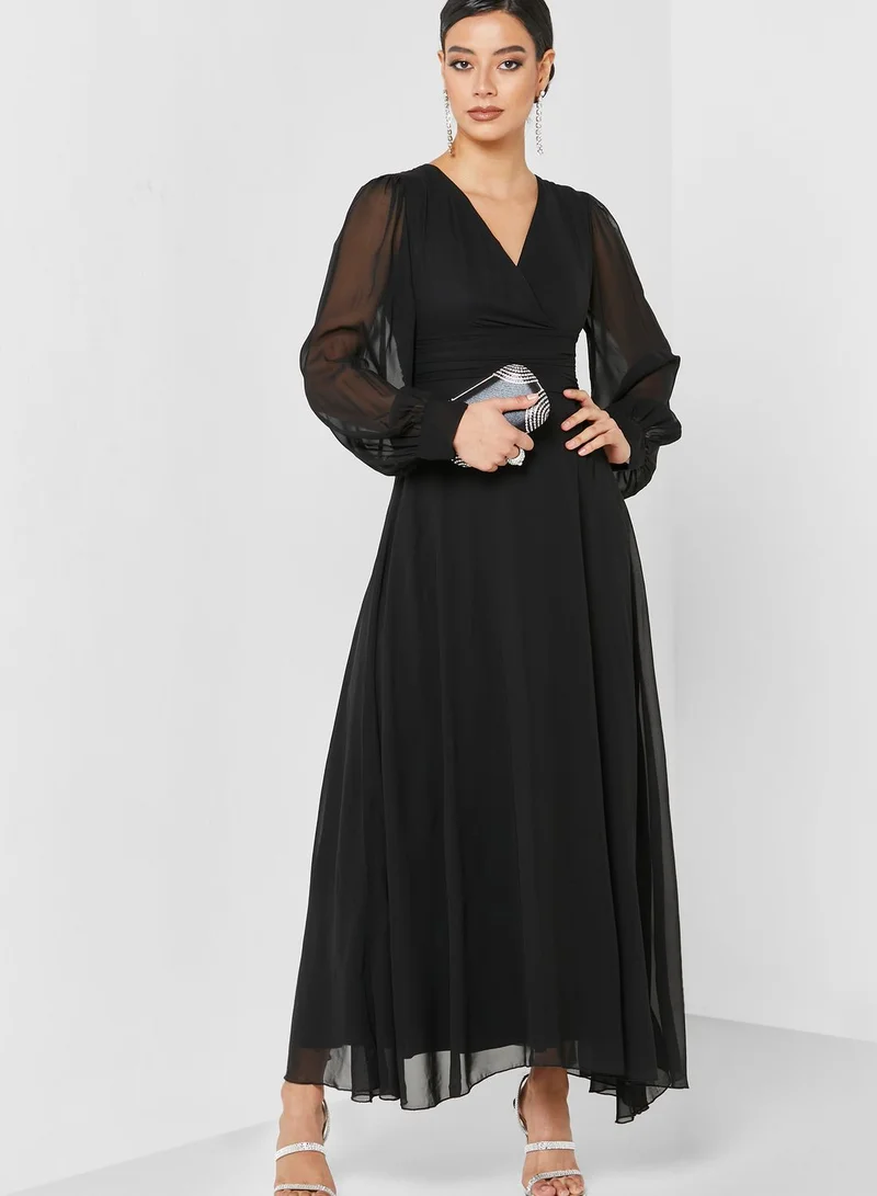 Khizana V Neck Flared Dress