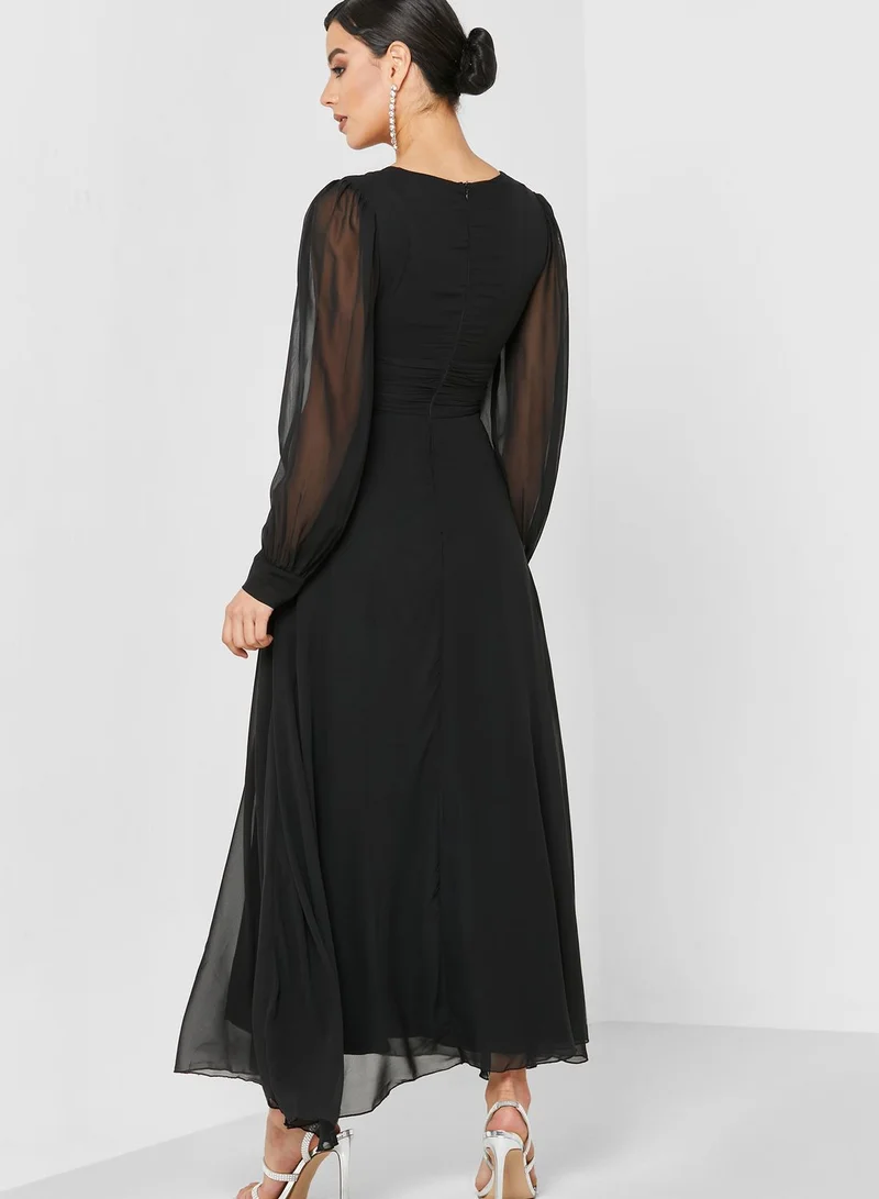 Khizana V Neck Flared Dress