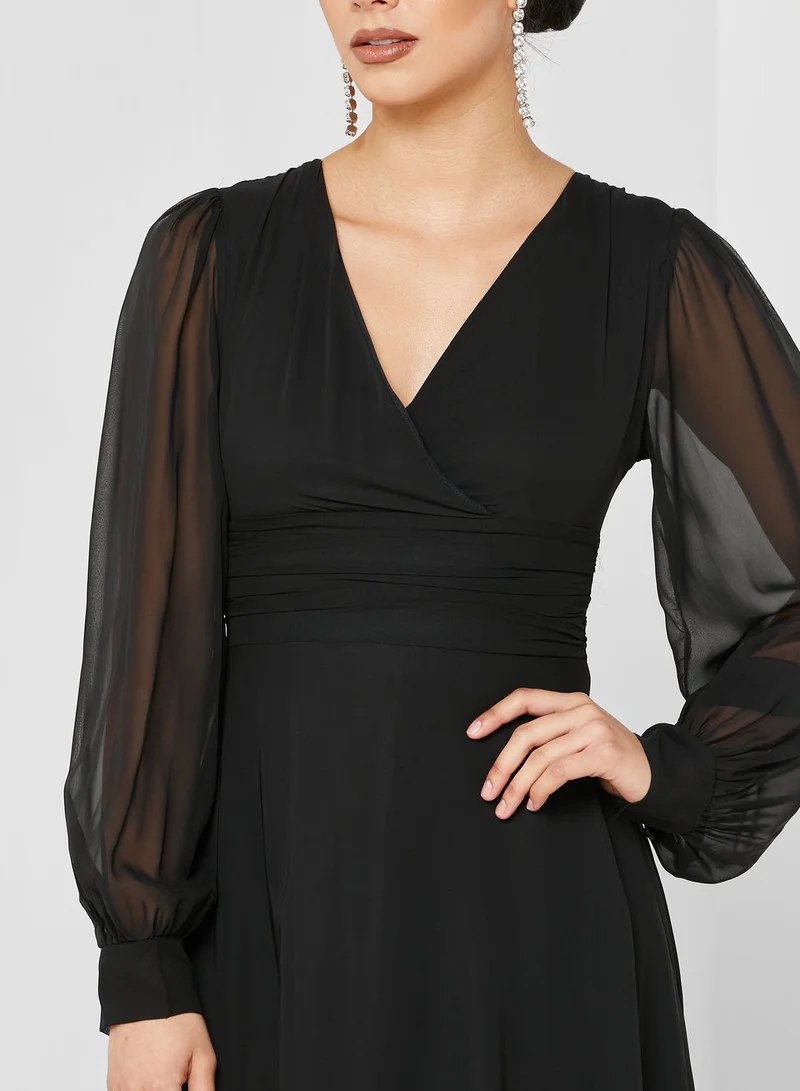 Khizana V Neck Flared Dress