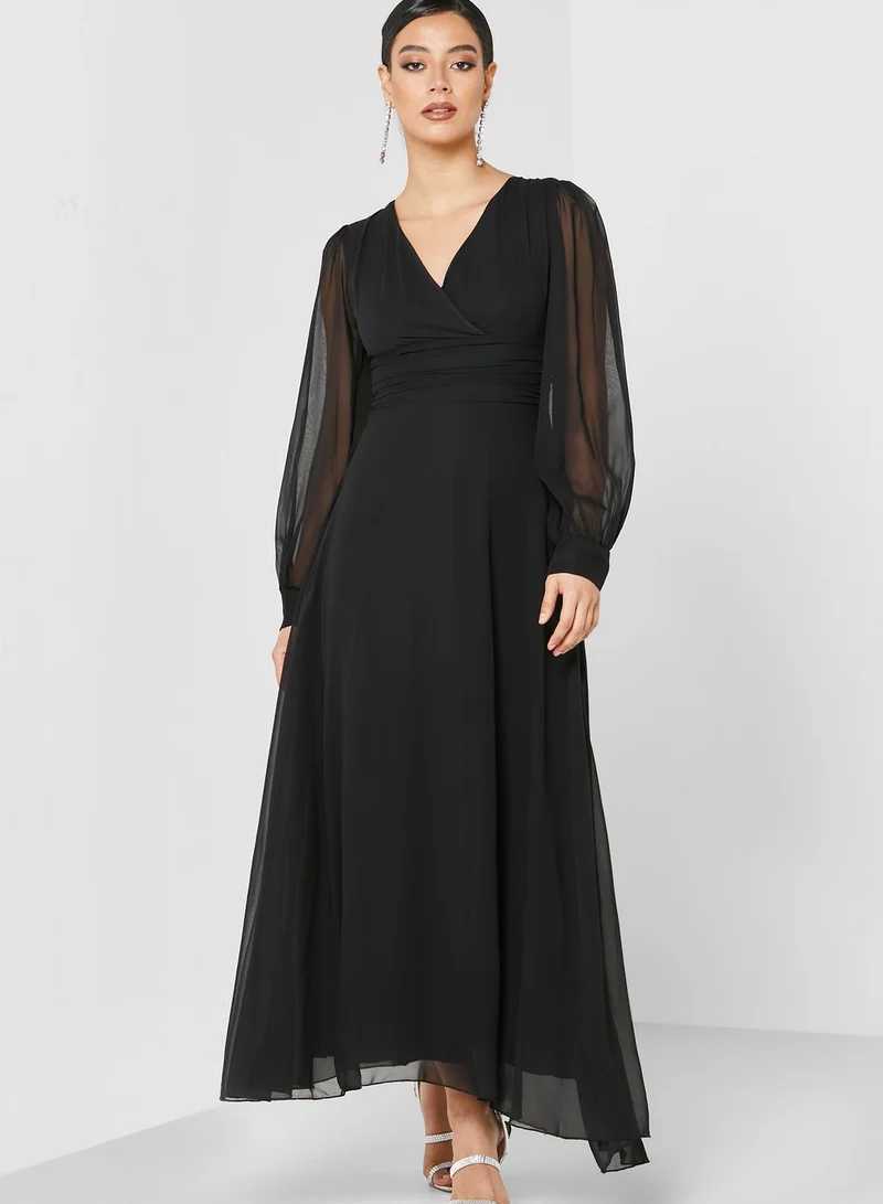 Khizana V Neck Flared Dress