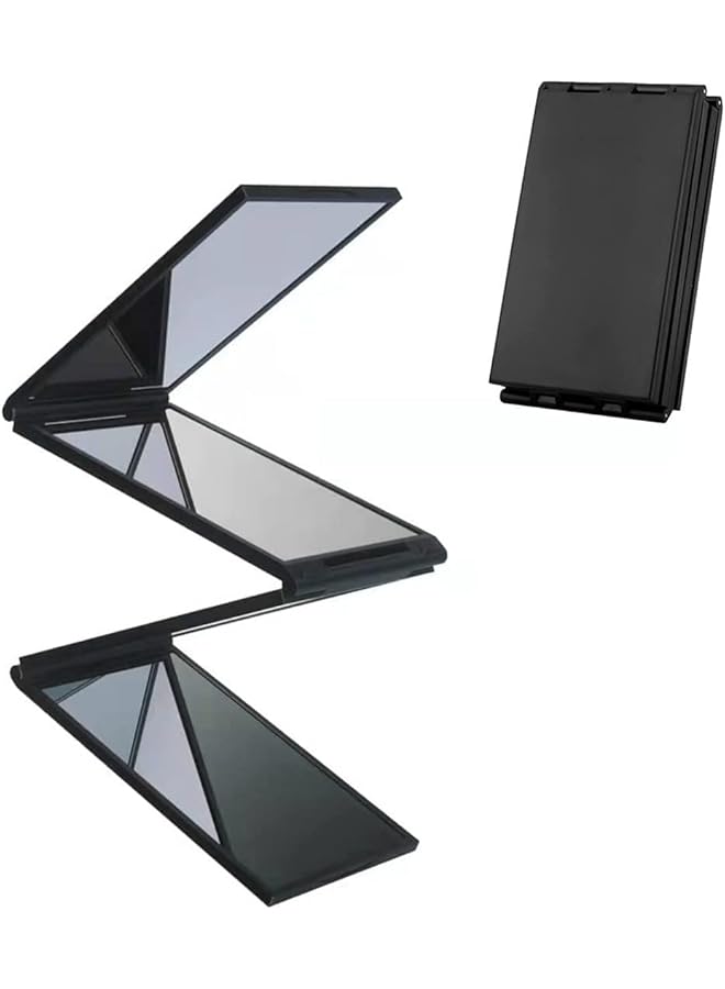 erorex Four Panel Folding Mirror 4 Sided Foldable Makeup Mirror Handheld Mirror Compact Folding Mirror Tabletop Mirror For Self Styling And Hair Cutting Makeup Shaving Easy To See Your Back Head - Image 1