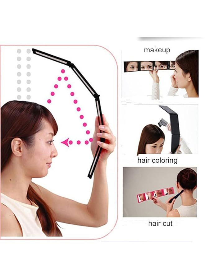 erorex Four Panel Folding Mirror 4 Sided Foldable Makeup Mirror Handheld Mirror Compact Folding Mirror Tabletop Mirror For Self Styling And Hair Cutting Makeup Shaving Easy To See Your Back Head - Image 3