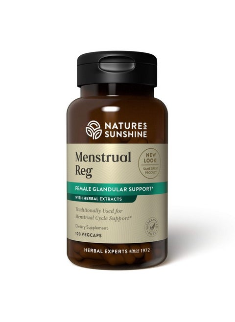 Menstrual Reg 100 Capsules Kosher ; Herbal Supplement Helps Maintain Hormone Balance And Promotes A More Comfortable Menstrual Cycle