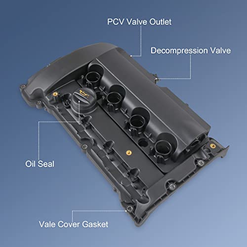 JDMSPEED New Engine Valve Cover Gasket Set Replacement for Mini Cooper S JCW R58 R59 R55 R56 R57 1.6L N14 Turbocharged Engine Replace 11127646555, 11127561714, 11127572854, 11127585907, 11127572851 - Image 4