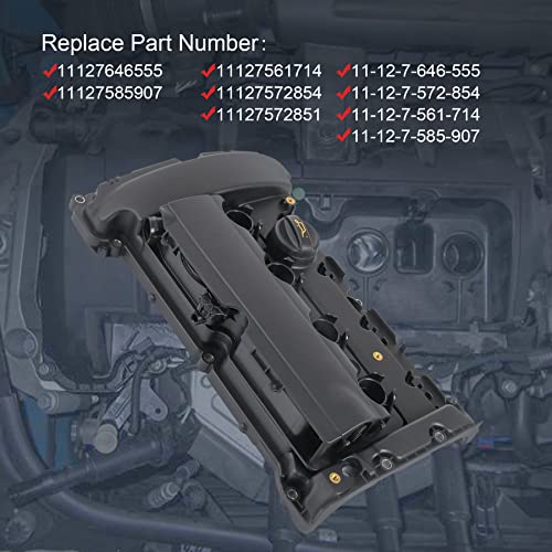 JDMSPEED New Engine Valve Cover Gasket Set Replacement for Mini Cooper S JCW R58 R59 R55 R56 R57 1.6L N14 Turbocharged Engine Replace 11127646555, 11127561714, 11127572854, 11127585907, 11127572851 - Image 3