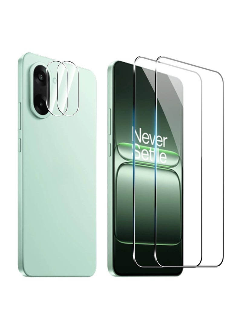 عام "واقي شاشة متوافق مع OnePlus Nord CE5 2025 - [2+2 حبة] واقي شاشة وعدسة كاميرا، زجاج مقوى 9H عالي الوضوح مقاوم للخدوش وخالٍ من الفقاعات" - Image 1
