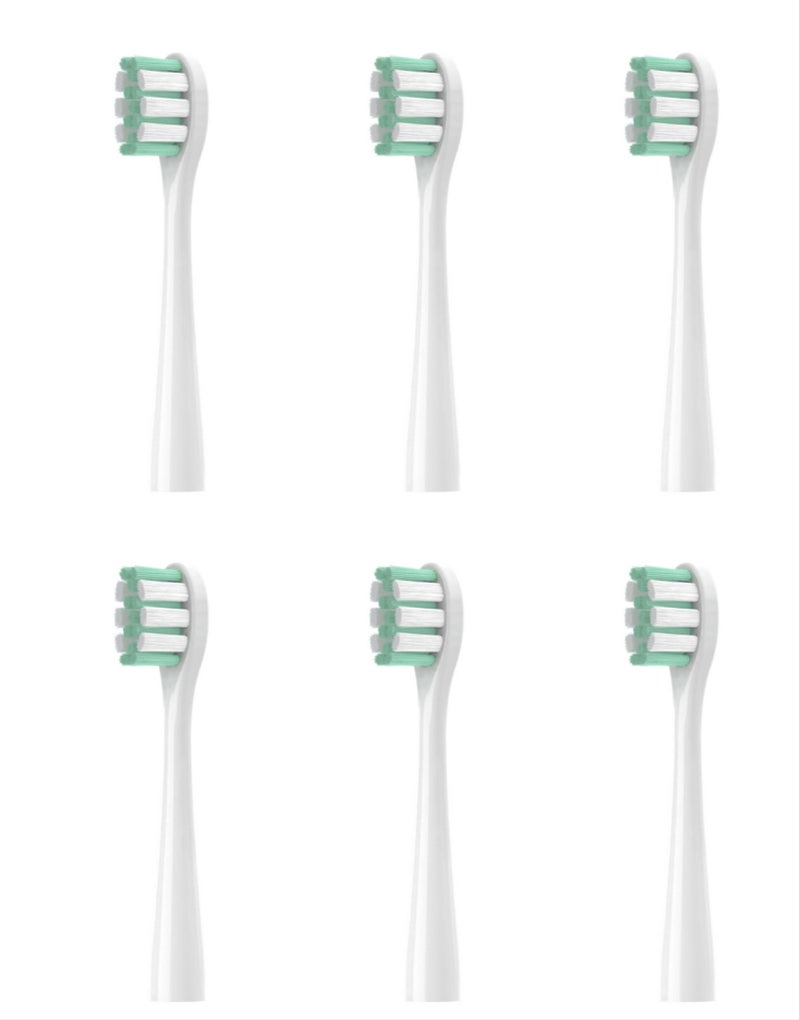 Showsee Replacement Electric Toothbrush Heads, Soft Bristles for ShowSee D1/d2/d3, 6 Pack, White - Image 1
