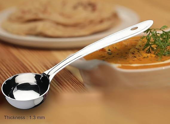 Sj Styles Stainless Steel Deep Ladle Kitchen Serving Spoon 292 cm Long Handle  - Image 2