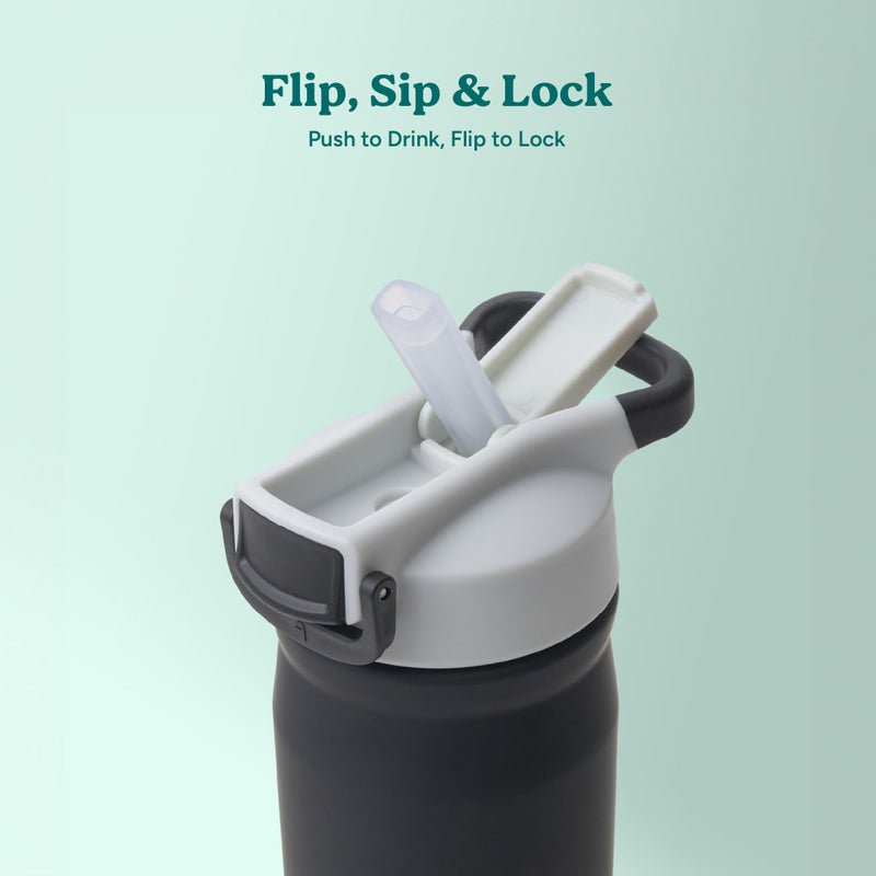 Reduce Hydrate Pro Kids 14oz Stainless Steel Insulated Water Bottle w/Straw â€“ Spill Proof Tumbler for Kids â€“ 30 Hour Cold Retention â€“ Dishwasher Safe Leak-Proof Design - Moon Rock - Image 5