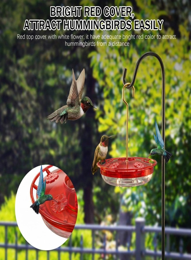 eWonLife Clear Ruby Hummingbird Feeders for Outdoors, 2 Pack 16OZ Leak Proof Saucer Humming Bird Feeder with Integrated Ant Moat, Bee Proof 5 Feeding Ports, Brush, Hanging Garden Decor for Mom - Image 5