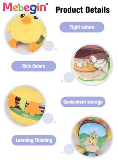 MEBEGIN Chicken-shaped Soft Cloth Book Toy with Colorful Crinkle Pages, Washable Cloth Book for Visual and Auditory Development, Baby's First Book with Fuzzy Appearance, Infants Learning Toys, Early Education Learning Toys, Creative Safe Sensory Toy, Easy to Carry  - Image 4
