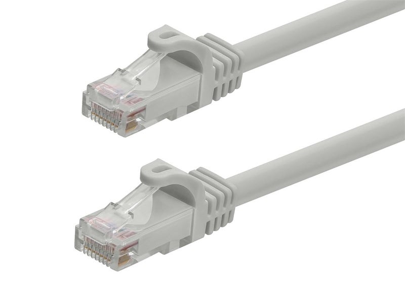 Monoprice Cat6 14ft Gray Patch Cable UTP 24AWG 550MHz Pure Bare Copper Snagless RJ45 Flexboot Series Ethernet Cable- Pack of 1 - Image 1