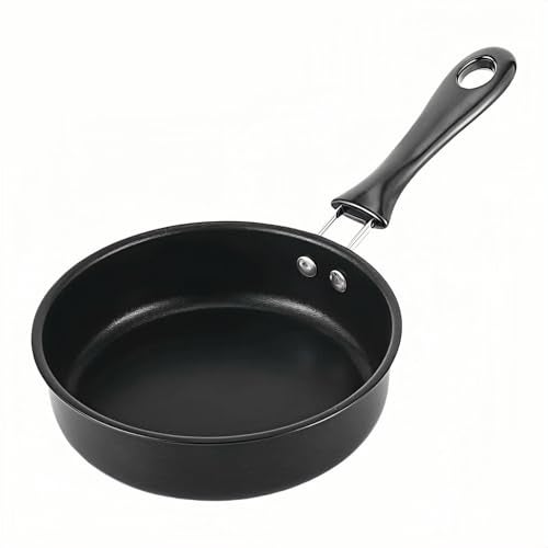 FANBODTA 4.7inch Mini Non-Tick Egg Pan - 5-Layer Coating, Dishwasher Safe, Gas/Induction Compatible Small Frying Pan for Omelet, Pancake, Oven & Dishwasher Safe - Perfect for Camping & RV (Black) - Image 1