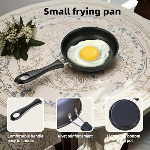 FANBODTA 4.7inch Mini Non-Tick Egg Pan - 5-Layer Coating, Dishwasher Safe, Gas/Induction Compatible Small Frying Pan for Omelet, Pancake, Oven & Dishwasher Safe - Perfect for Camping & RV (Black) - Image 5