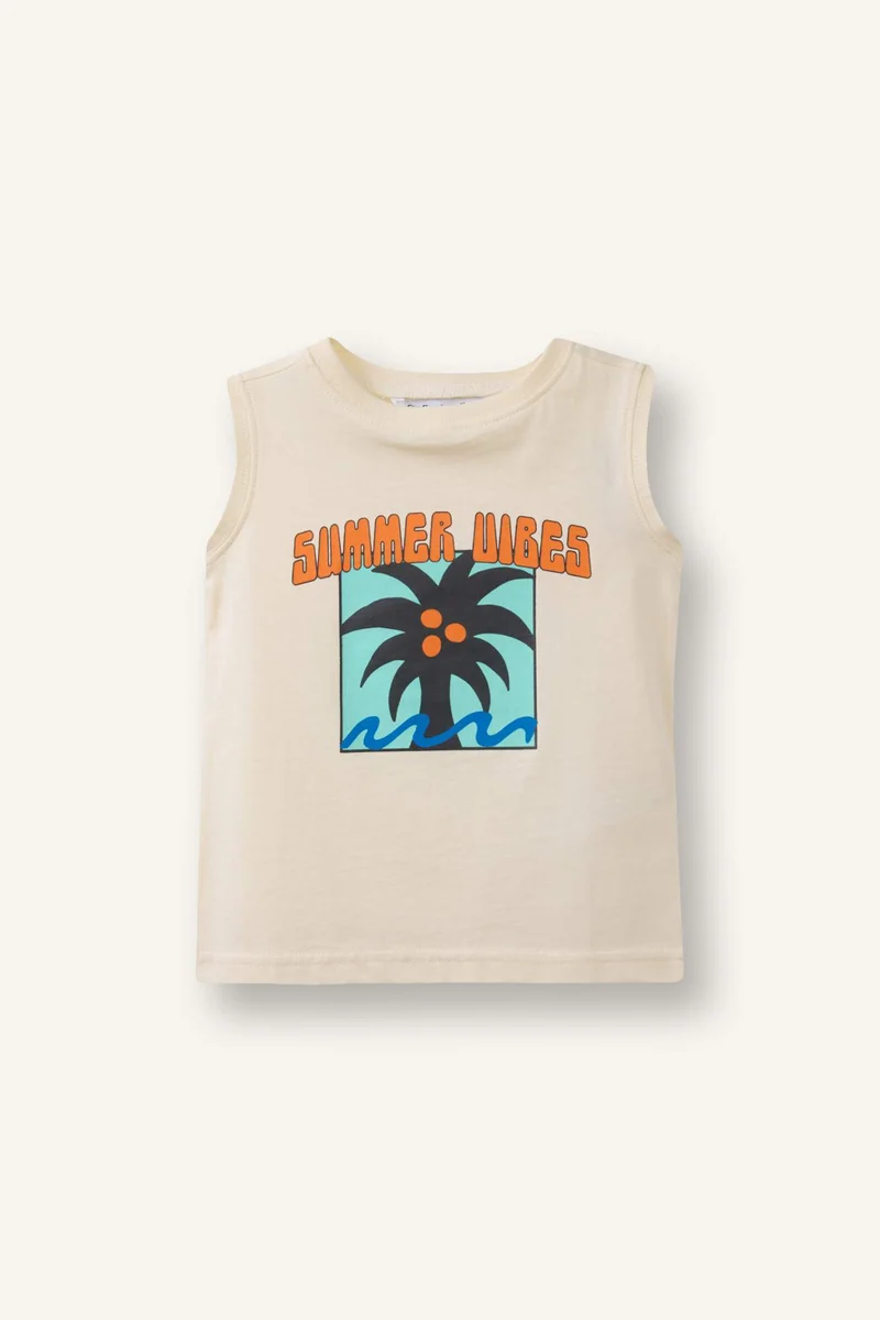 ديفاكتو Baby Boy Regular Fit Flower Tank Top