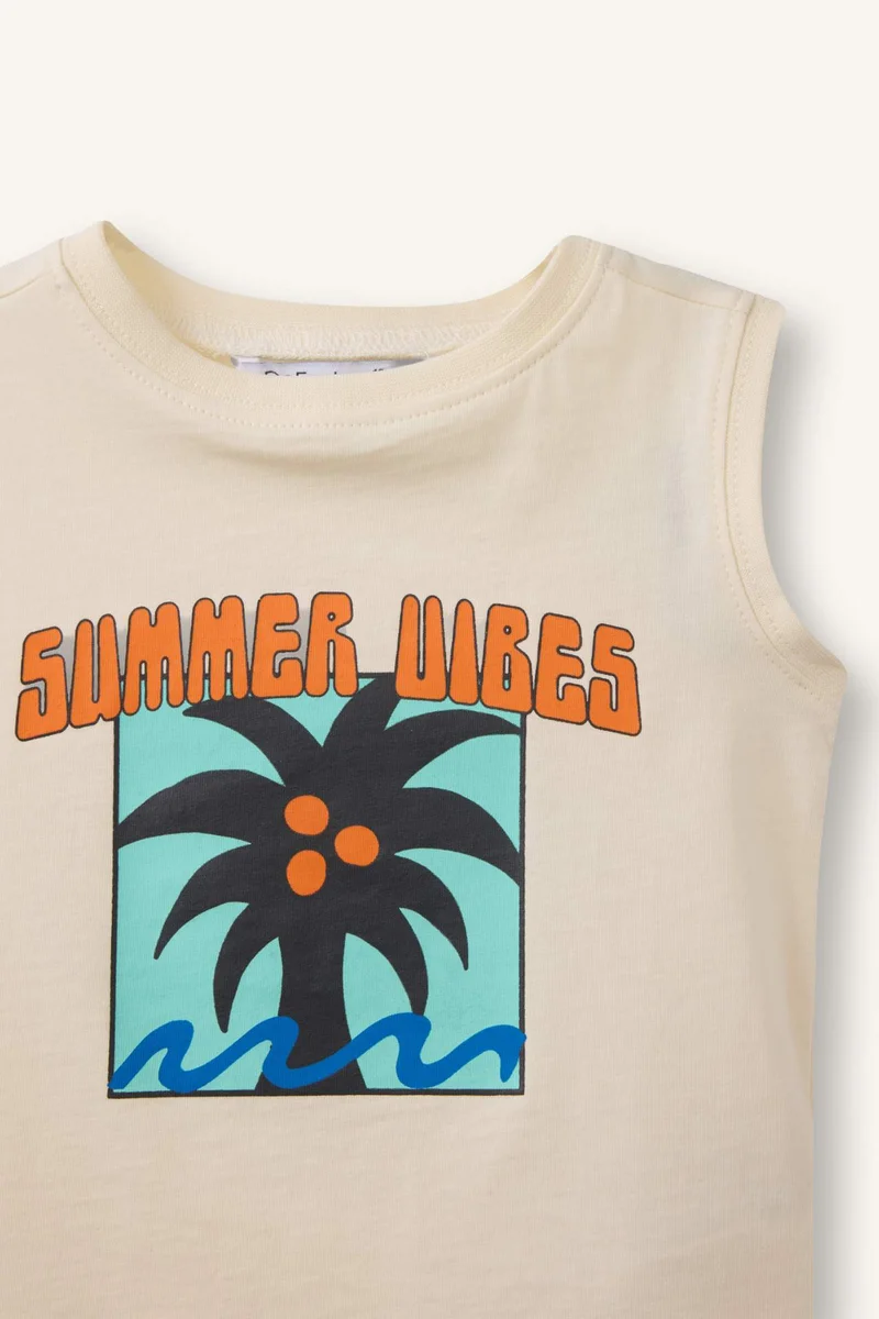 ديفاكتو Baby Boy Regular Fit Flower Tank Top