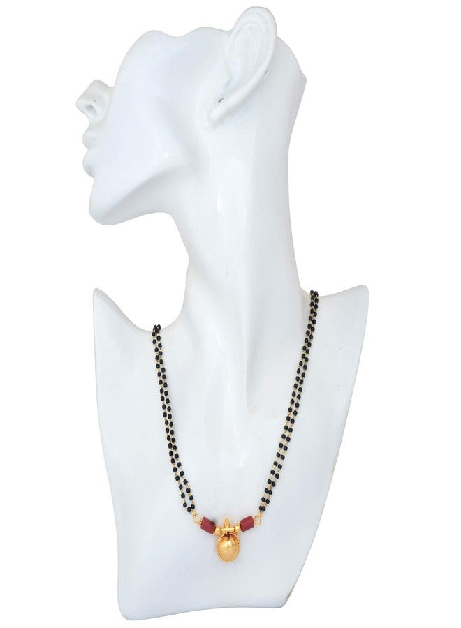 Superstore18 Gold plated, Single Wati, Red CZ studded stylish Ethnic Mangalsutra Women Ethnic(SST1460MSSV) - Image 5