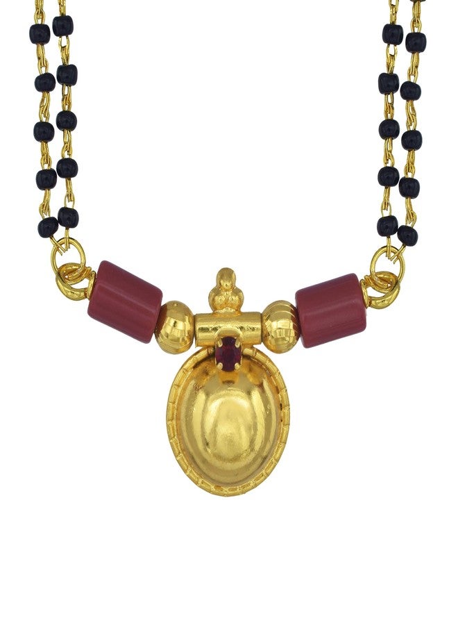 Superstore18 Gold plated, Single Wati, Red CZ studded stylish Ethnic Mangalsutra Women Ethnic(SST1460MSSV) - Image 1